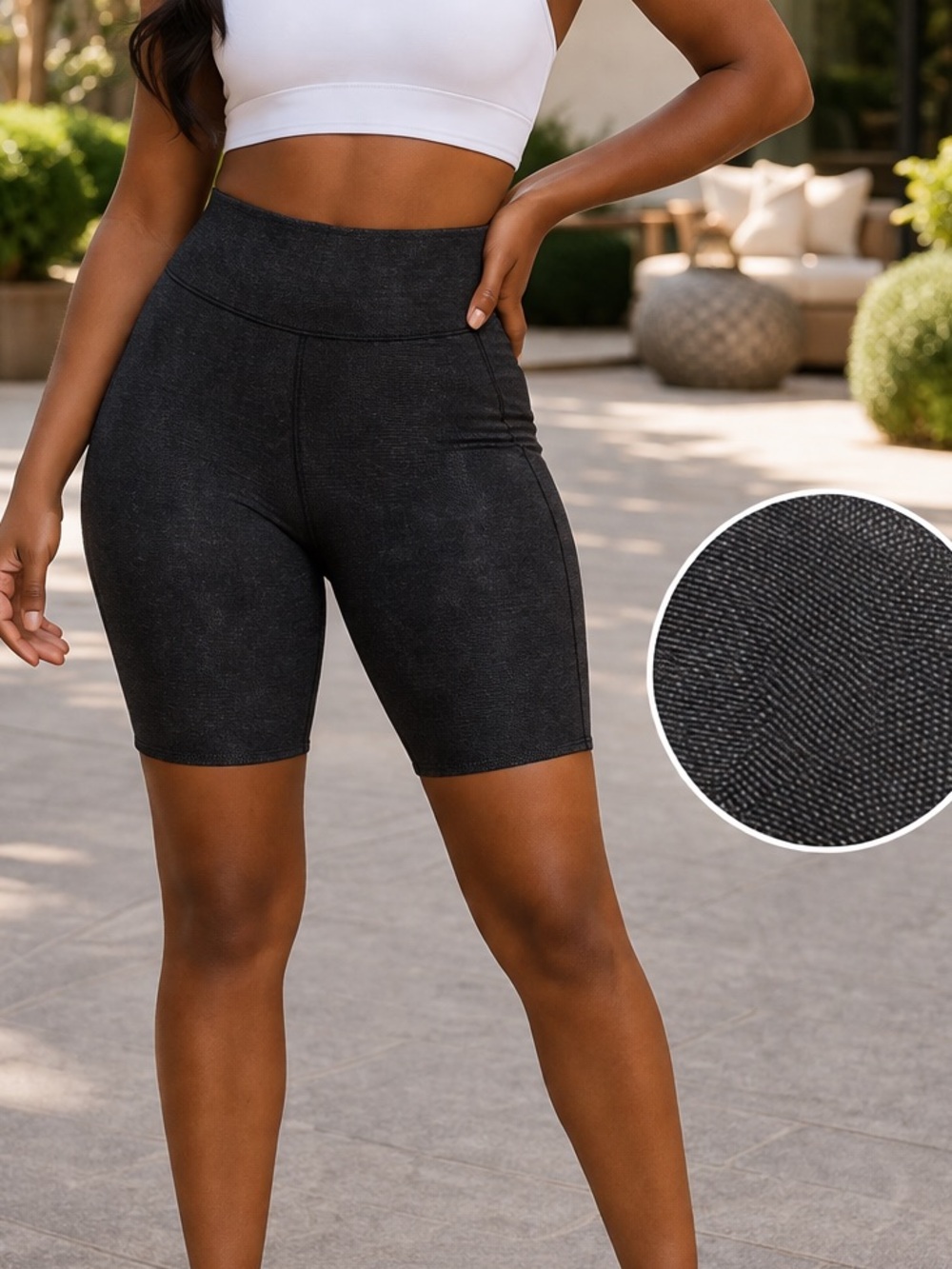 Fashion Nova- Black Tummy Control Bermuda Shorts Size Small
